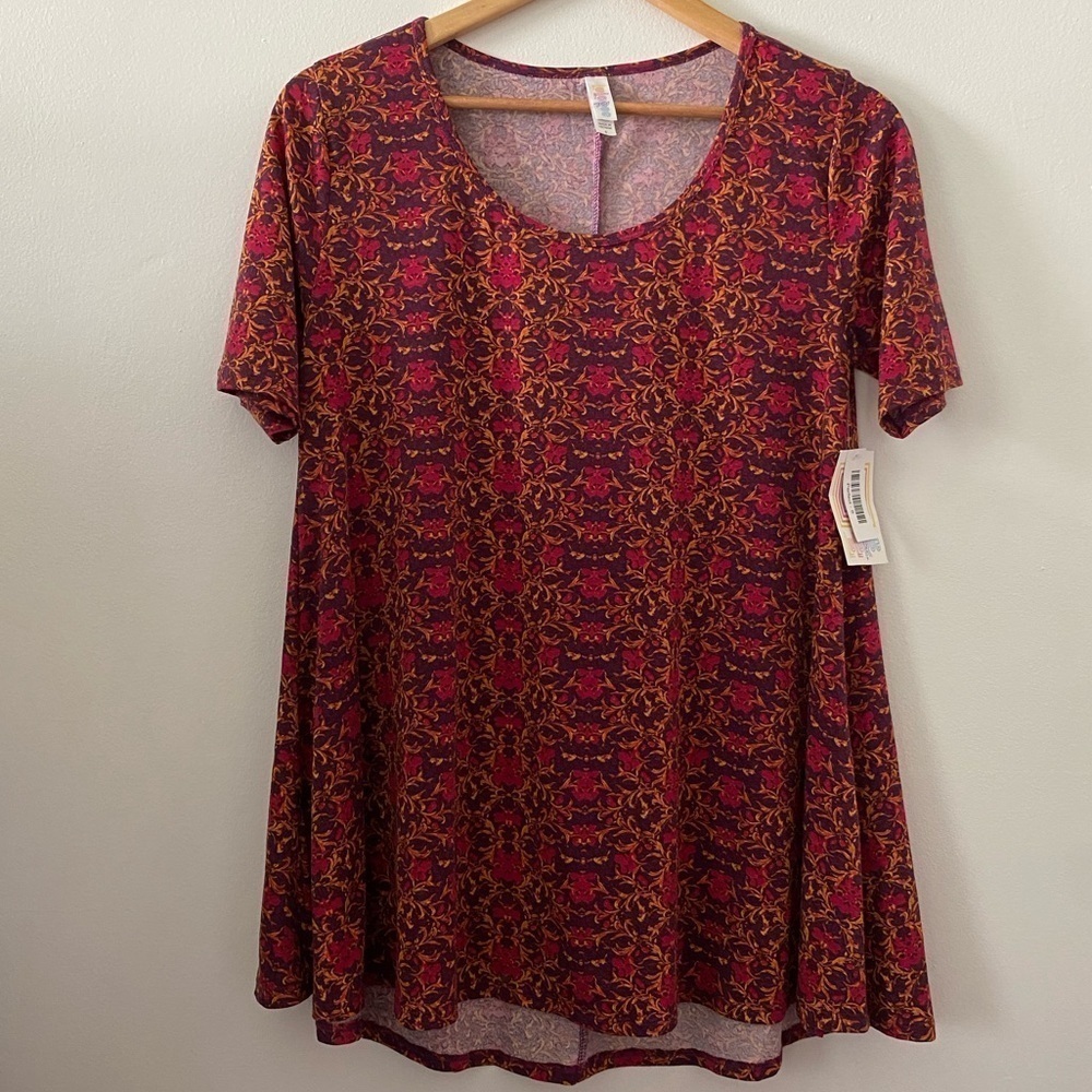 LuLaRoe Flowy Floral Lattice Tunic Top